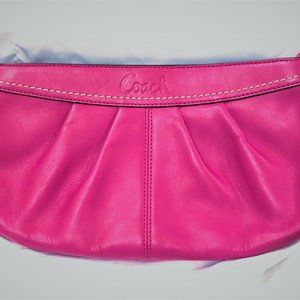 coach hot pink leather clutch/wristlet F13734
